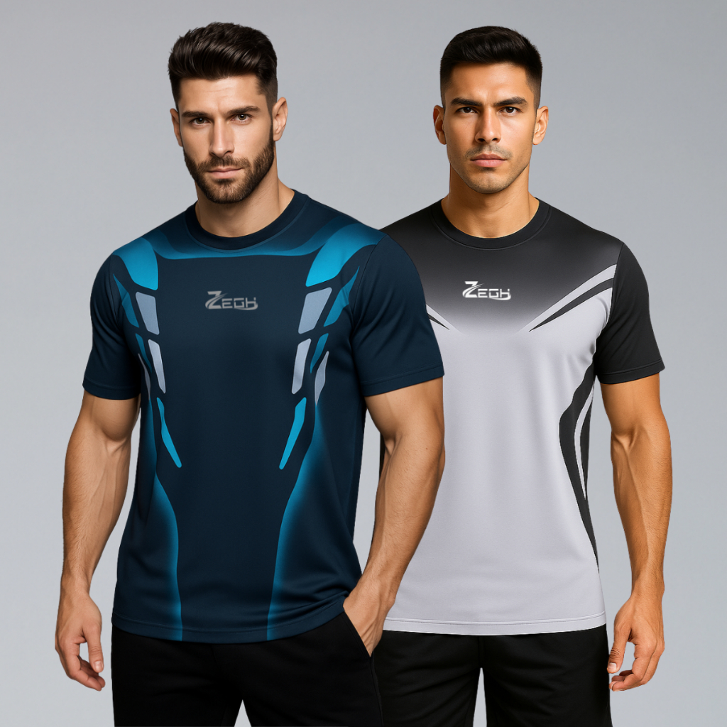 Kit 2 Camisas Camiseta Masculina Dry Fit Zegh Musculação Academia Caminhada Crossfit Com Proteção Uv