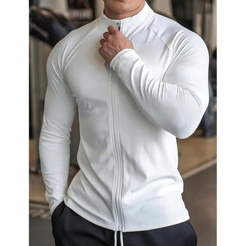 Camisa casaco de manga longa com zíper, com proteção UV, Leve para basquete intenso, ciclismo caminhada academia em Oferta na Shopee