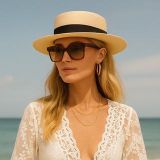 Chapéu de praia feminino modelo paris série colors aba reta dura em Oferta na Shopee