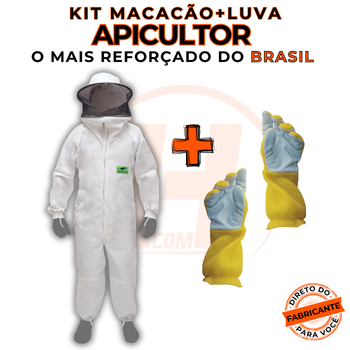 Macacão Apicultor Protspray + Par De Luva Apicultura Proteção Roupa Vestimenta Abelha Apicola Roupa em Oferta na Shopee