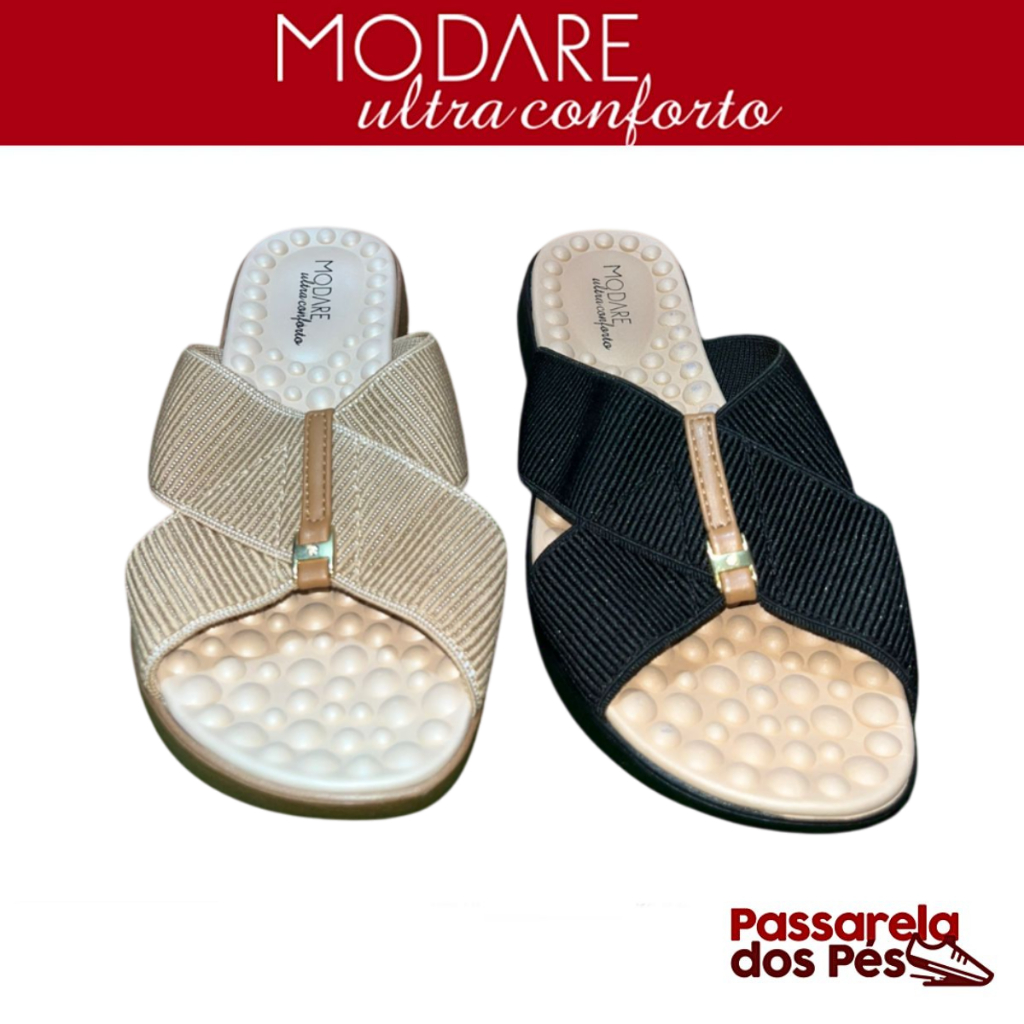 Papete Feminina Modare Confortável Plataforma Leve Slide Ortopédica Dia a Dia Ref:7142.101