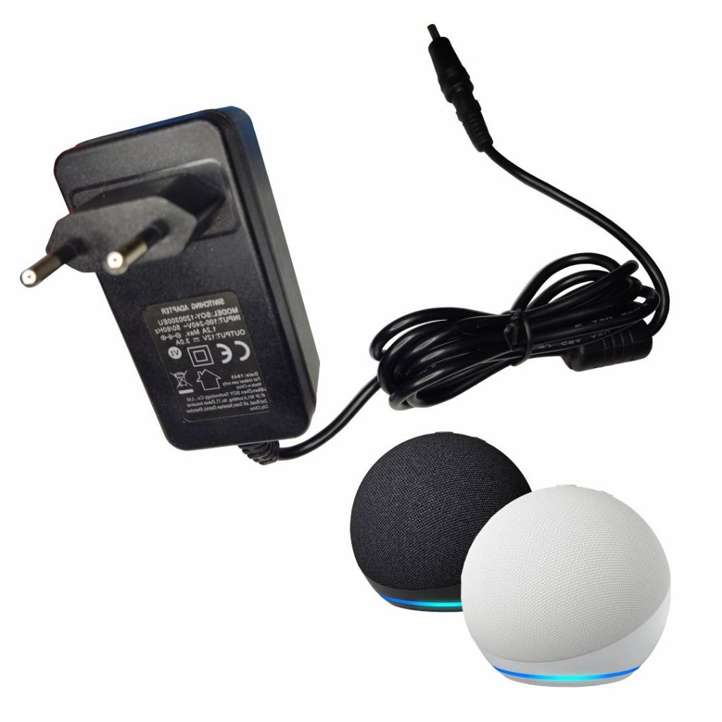 Fonte Para Alexa 5 Echo Dot 5rd Geração - Bivolt ( Cabo De Força / Cabo De Energia / Carregador ) - R2598