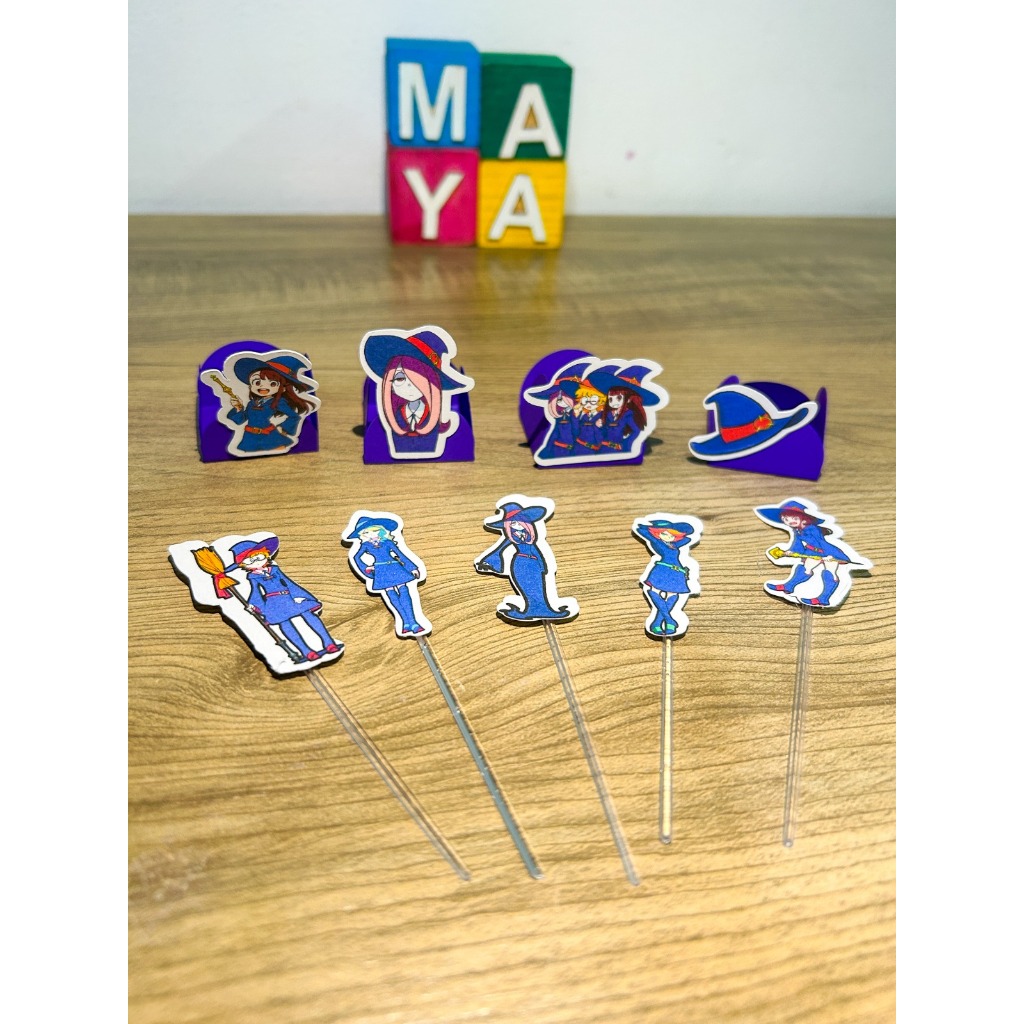 Forminhas Toppers Little Witch Academia Personalizados Festa Aniversário | Mesa de Doces Lembrancinhas Infantil