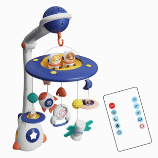 Móbile Com Fixação De Garra Segura Elétrico Emite Som e Luz Espacial em Oferta na Shopee