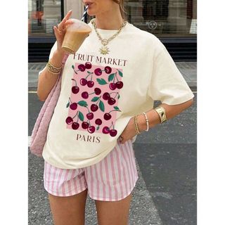 T shirt Feminina Tendência Moda Blogueira Fruit Cereja Blusa Camiseta Feminina Cereja