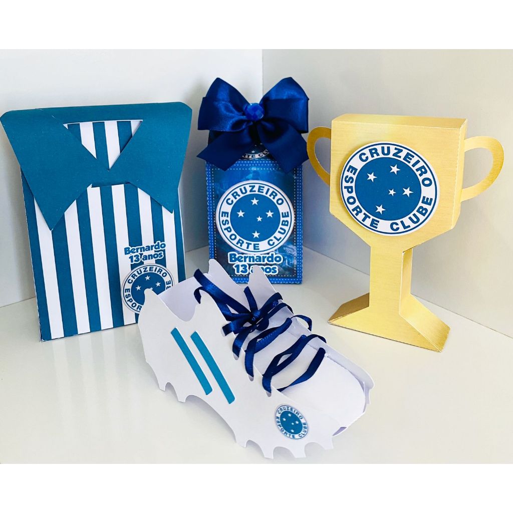 Kit Pegue e Monte - 35 Lembrancinhas Personalizada Cruzeiro - Caixinhas Personalizadas - Papelaria Personalizada