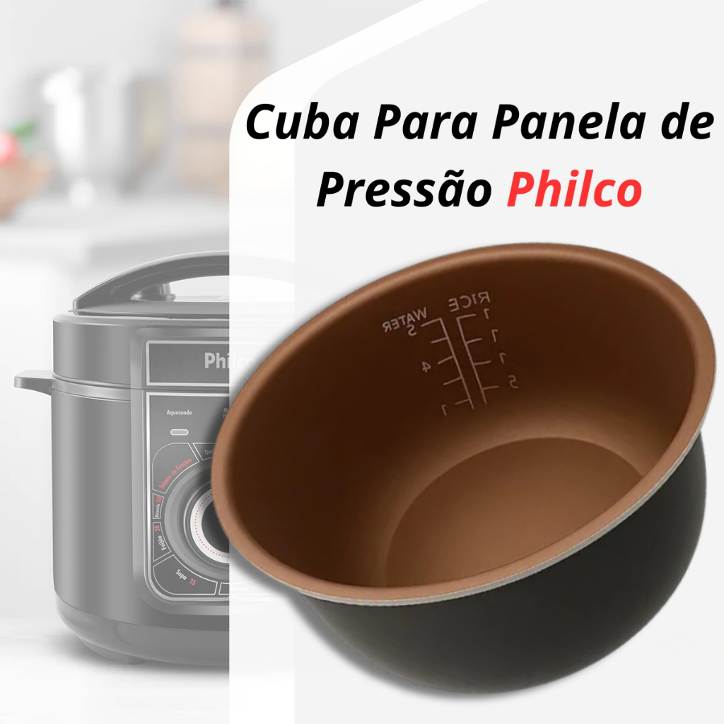 Cuba Original Panela de Pressão Elétrica 5 Litros Philco PPP02 PPP03 Antiaderente Resistência