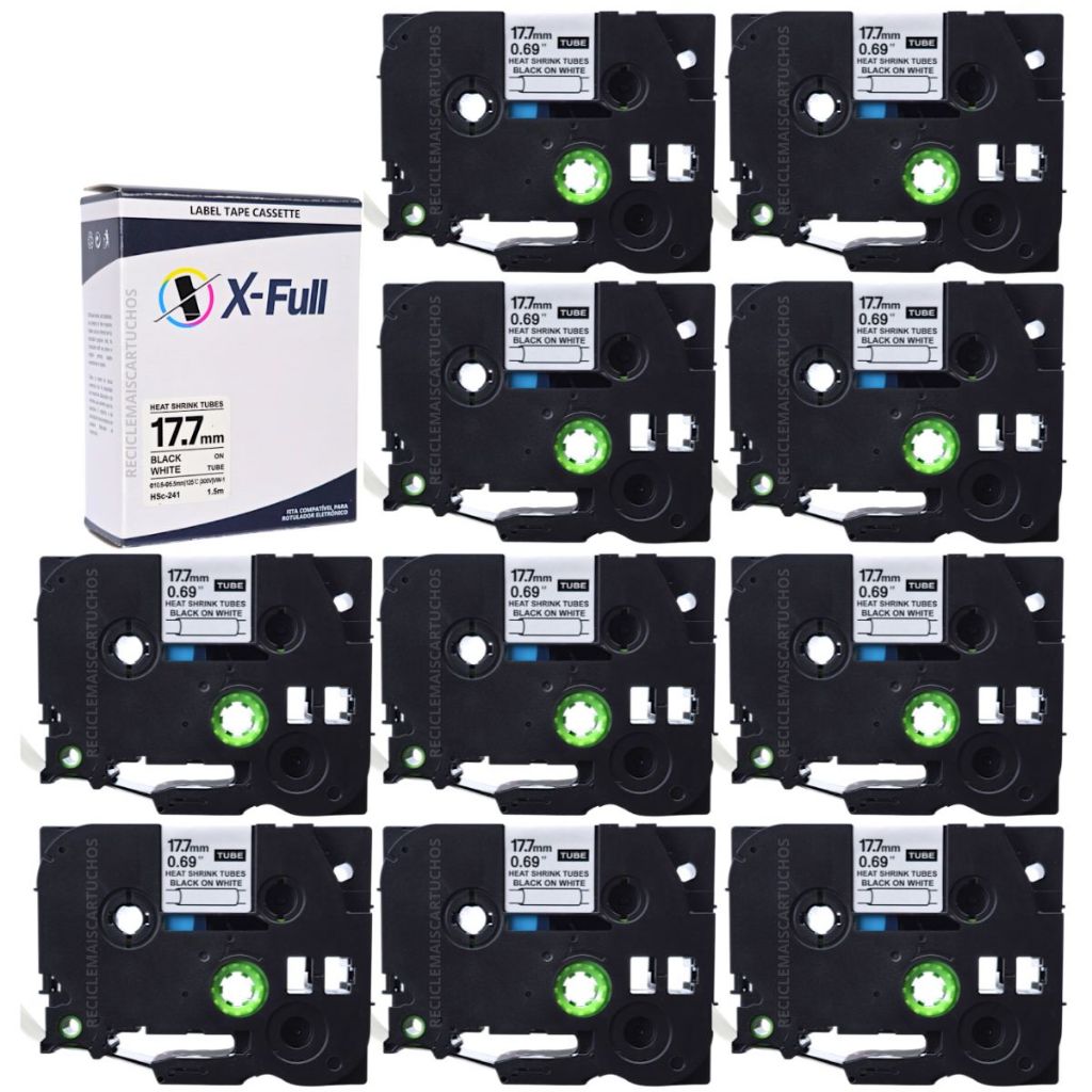 10 Fita Hsc 241 Hsc-241 Compatível Termo Tubo Retrátil 17.7mm 1.5m X-full