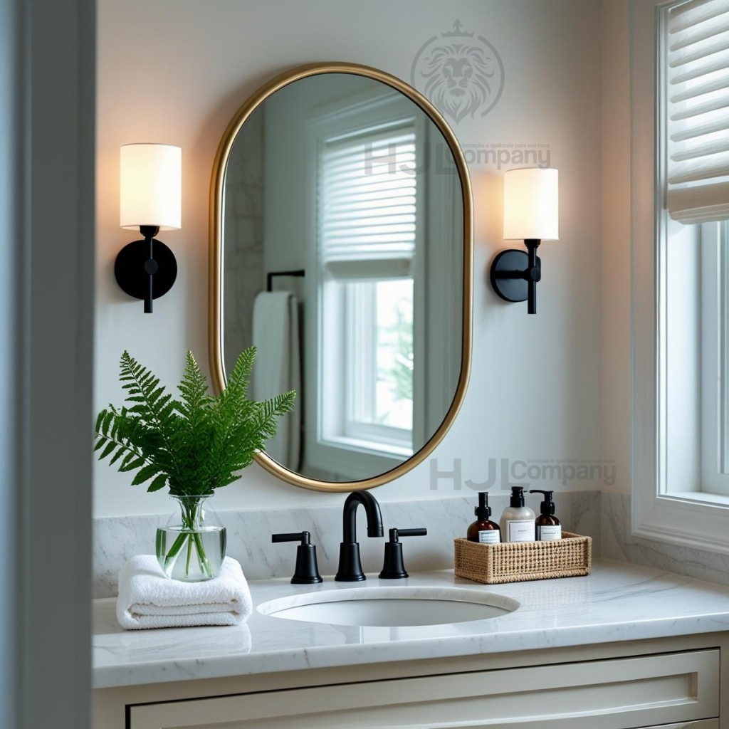 Espelho Oval de Parede Moldura Design Moderno Decorativo Banheiro Quarto – Envio Imediato em Oferta na Shopee