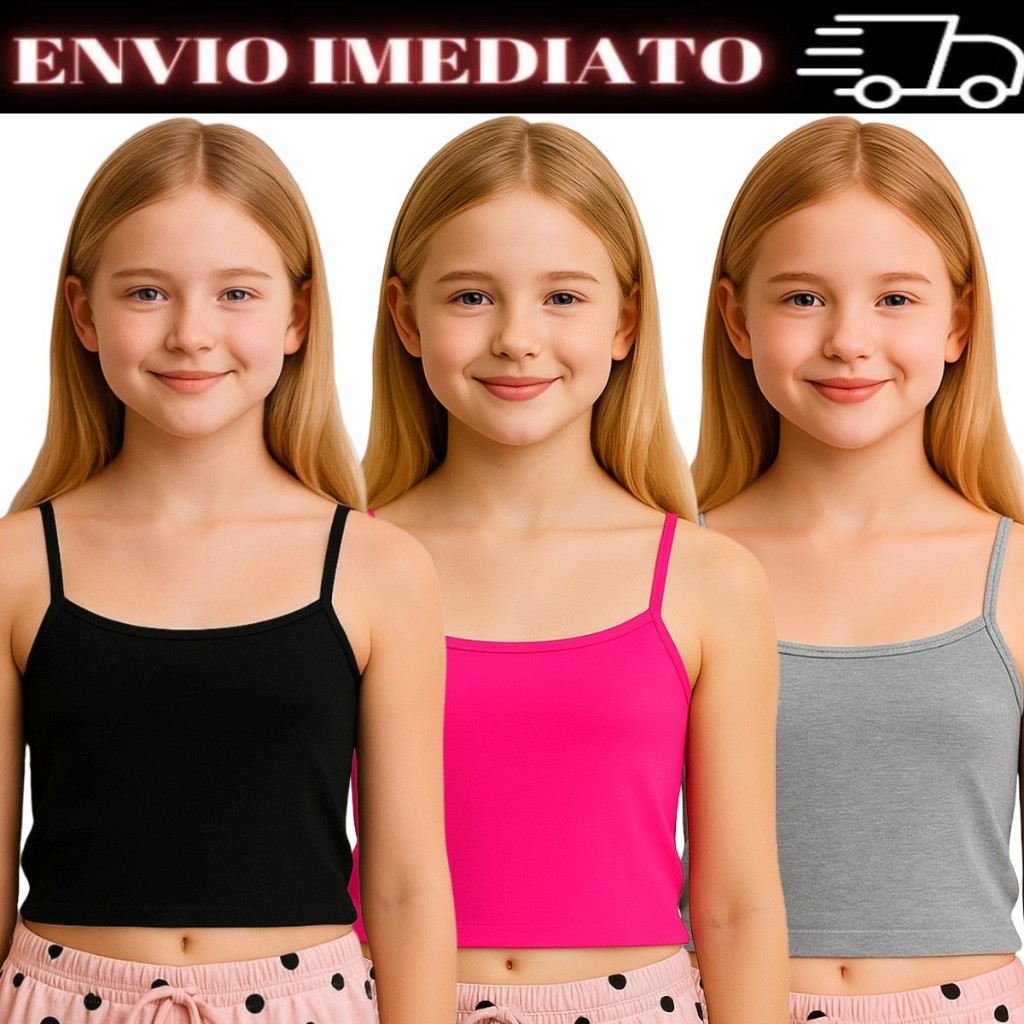 Top Cropped Infantil Roupa De Menina Regata Top de Alcinha Blusinha Lisa Slim
