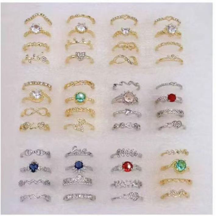 Conjunto12 anel   zircônia feminino banhado a ouro 18k personalizados