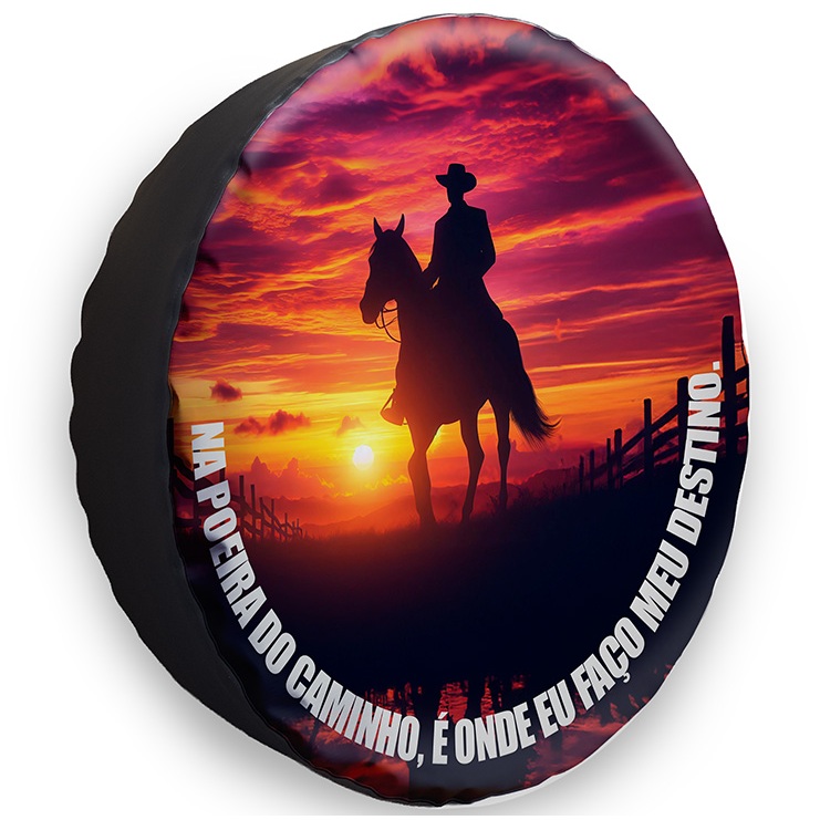 Capa Para Estepe Carro Aro 15 E 16 Ecosport Spin Active Doblo Idea Citroen C3 Aircross Crossfox Cowboy Silhueta Sertão
