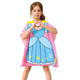 Toalha Poncho Infantil Princesa Sereia Praia Piscina Banho Verão Barato com Capuz Atoalhado Menina em Oferta na Shopee