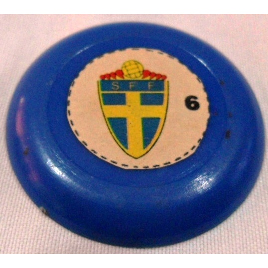 LOTE COM 01 UNIDADE - FUTEBOL DE BOTÃO - ANOS 1980 / 1990 -  SUÉCIA  -   BOTÃO  -  PLASTICO  -  AZUL