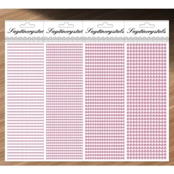 1/4/6 Cartela Adesivo Strass 2mm-3mm -4mm-5mm-6mm Para Artesanato Decoração - - - rosa