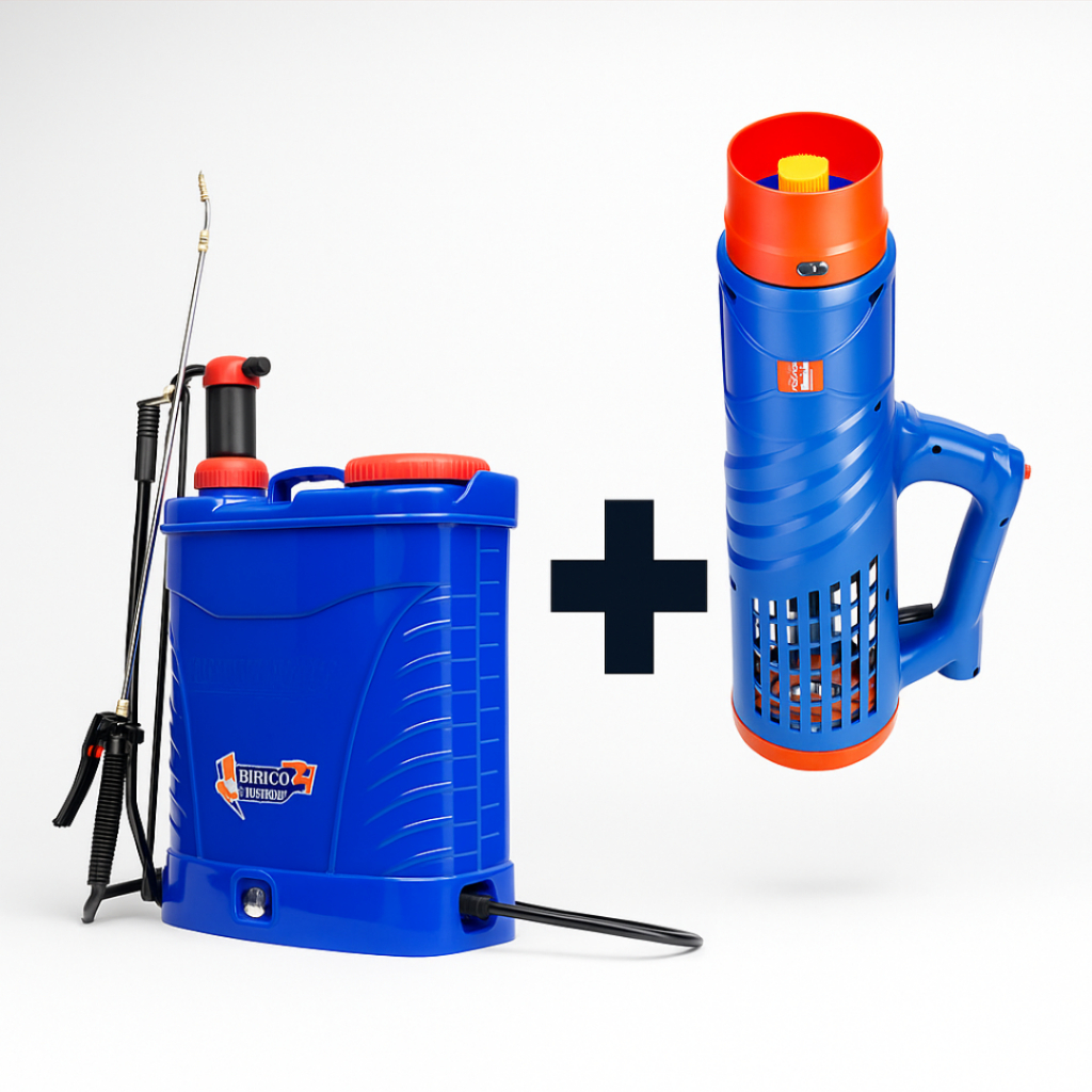 KIT PULVERIZADOR BOMBA COSTAL ELÉTRICO E MANUAL 20L + ACESSÓRIO NEBULIZADOR KAWASHIMA AN12.