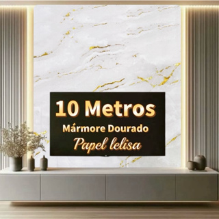papel de parede de Parede 3D Mármore  Dourado 10 METROS x 45CM Adesivo Autocolante para Sala, Quarto em Oferta na Shopee