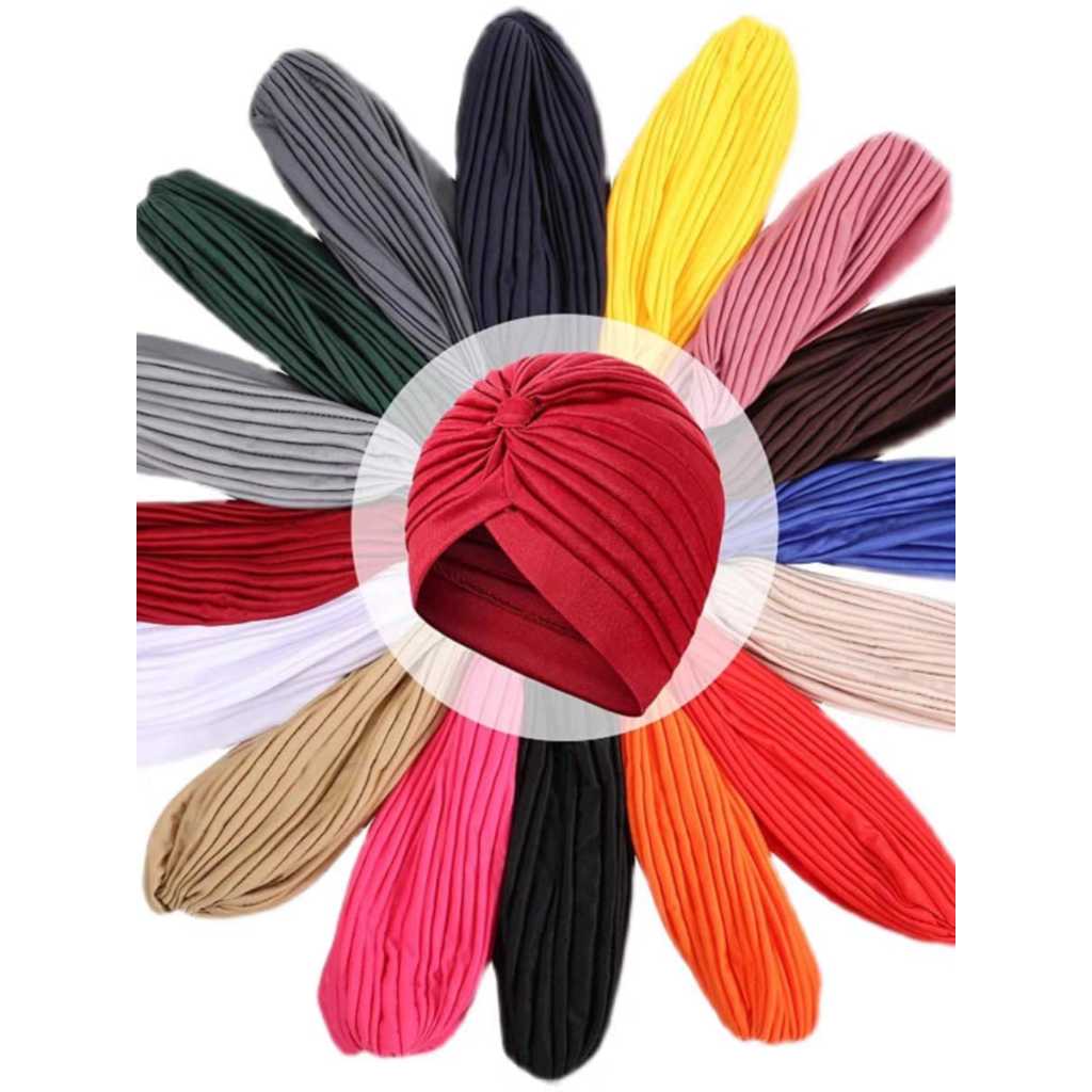 KIT Com Ate  12 Peças Turbante Chapéu Feminino Indiano Estiloso Com Elástico Fechado Para Conforto e Estilo