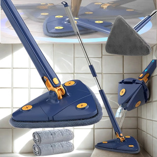 Mop Esfregão Triangulo Mop De Limpeza Ajustável Giratória 360° prático multiuso