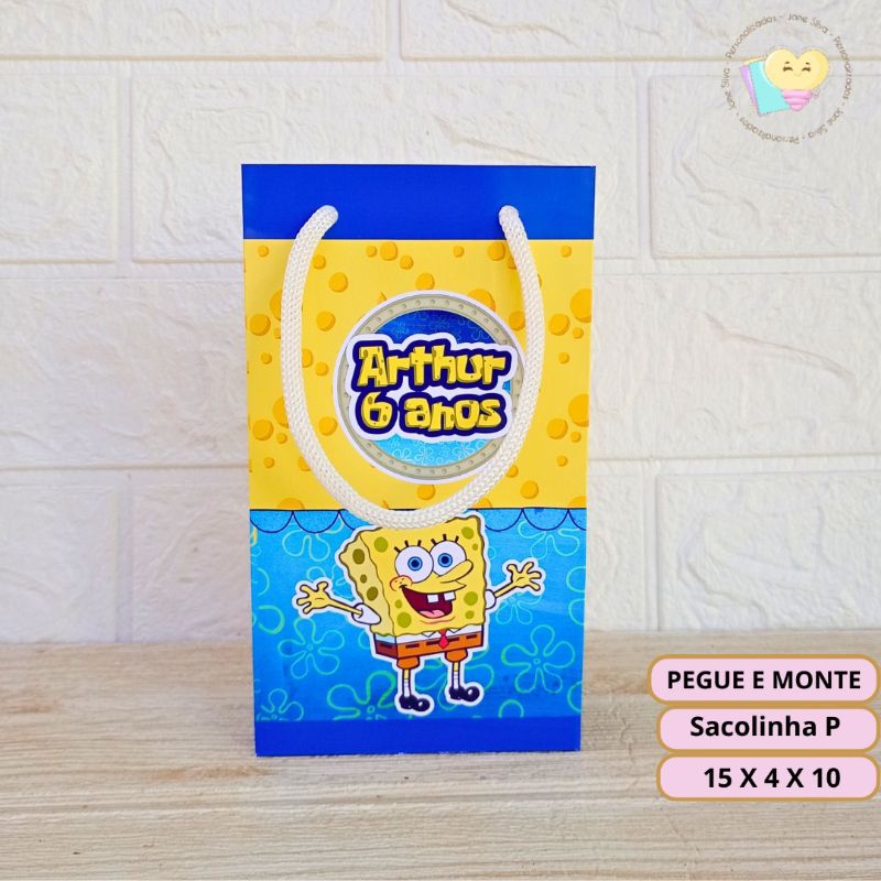 Sacolinha Surpresa Bob Azul - Personalizados - Lembrancinha - Festa infantil - Aniversário / DESMONTADO