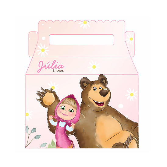 20 Caixas Maletinha Masha e o Urso / Lembrancinha aniversário / Fazemos todos os temas - PEGUE E MONTE