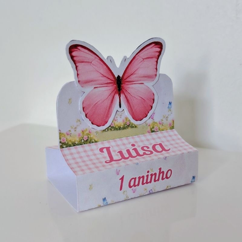 Porta bis duplo com aplique personalizado jardim de borboletas montado - festa infantil, mimos, aniversário em Oferta na Shopee