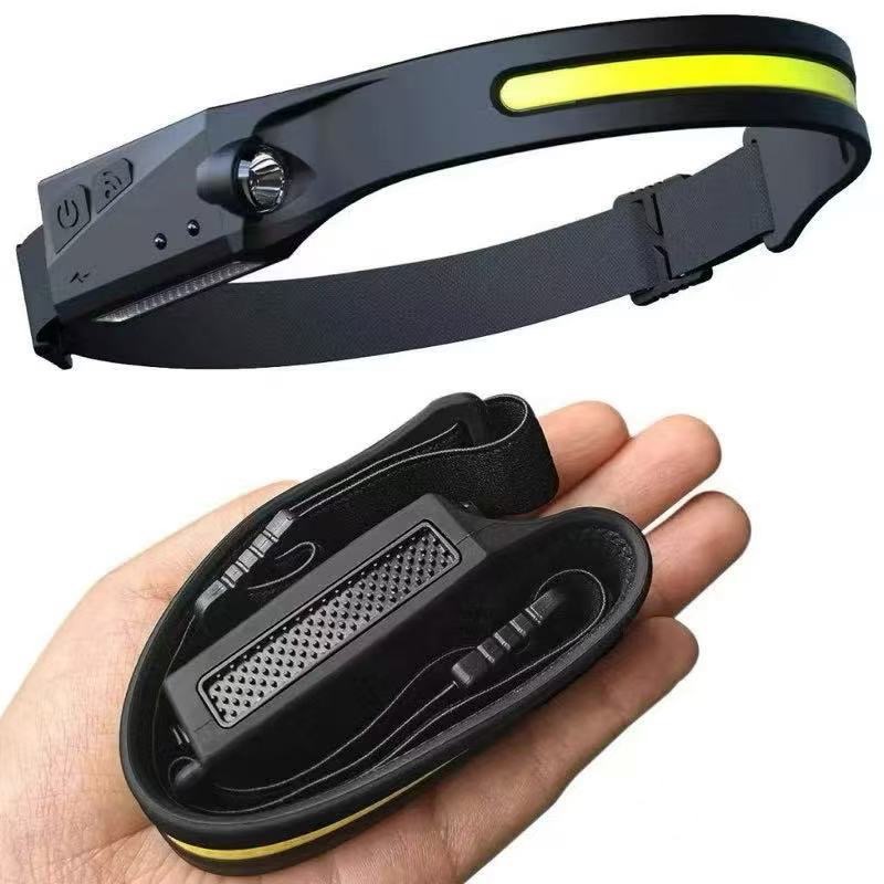 Lanterna de Cabeça Com Led Vermelho e Branco Recarregável Led Corpo Motion  Camping Torch Light Lamp Com Usb