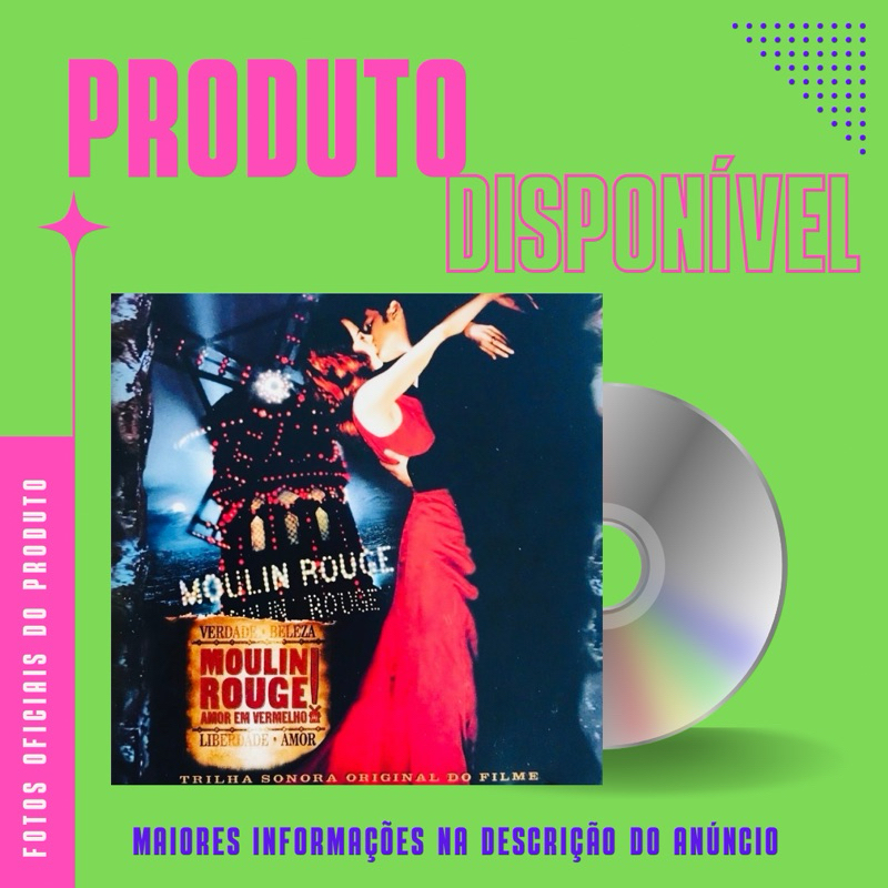 CD TRILHA SONORA FILME MOULIN ROUGE (AMOR EM VERMELHO) - David Bowie, Christina Aguilera, Pink, Fatboy Slim *