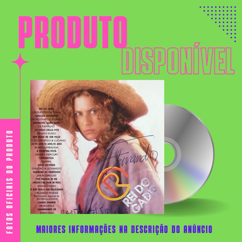 CD TRILHA SONORA NOVELA O REI DO GADO VOLUME 1 - Daniela Mercury, Renato Russo, Djavan, Chitãozinho e Xororó *