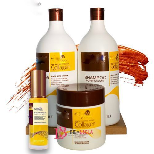 Kit Shampoo Condicionador Purificador 1L Máscara Hidratação 500g Óleo Reparador 60ml