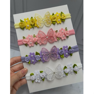 Faixinhas de Bebê Borboleta Com Flores Enxoval Menina Faixinha ou Kit em Oferta na Shopee