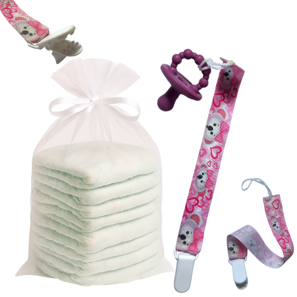 Fralda RN para Bebê Reborn – Suave, Decorada e Realista + PRENDEDOR CHUPETA BEBE REBORN S/CHUPETA