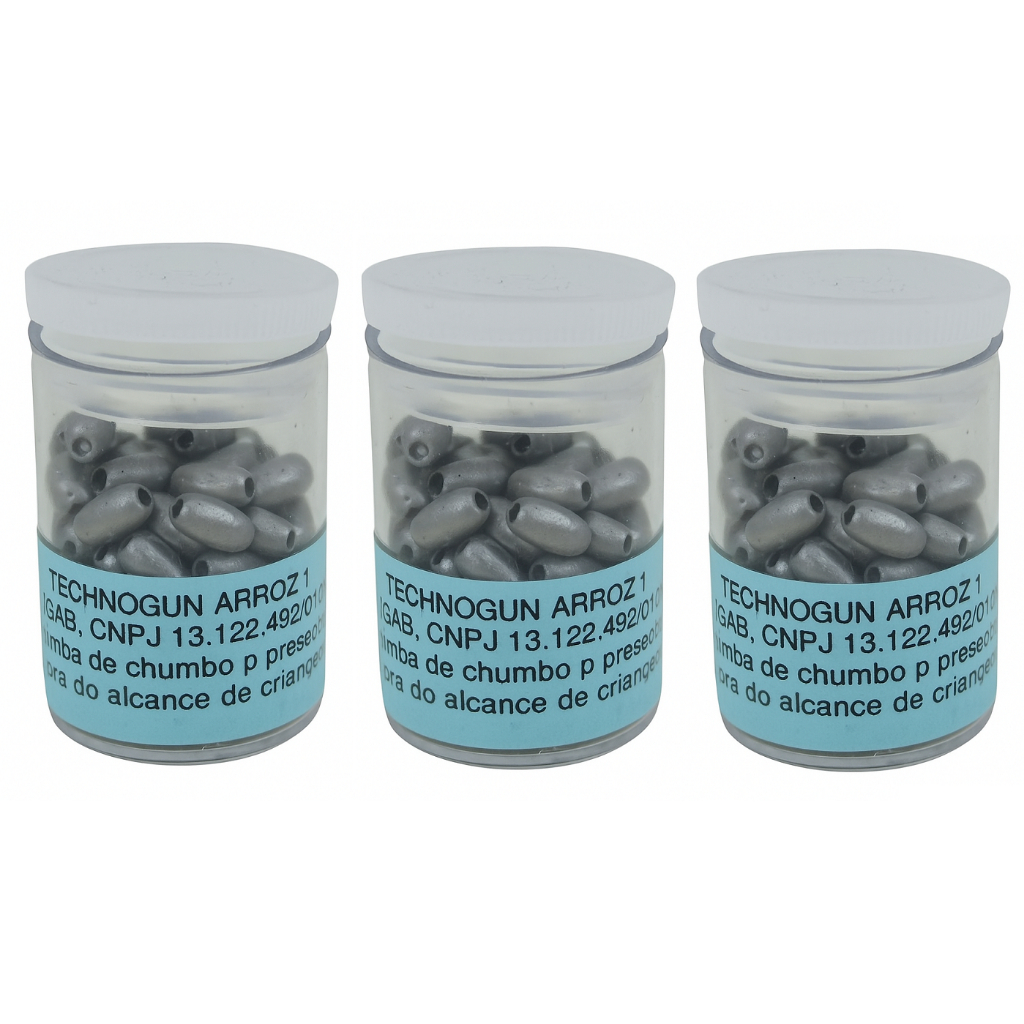 Kit Chumbinho P/ Pesca Tipo Arroz N°1 Technogun - 3 PEÇAS