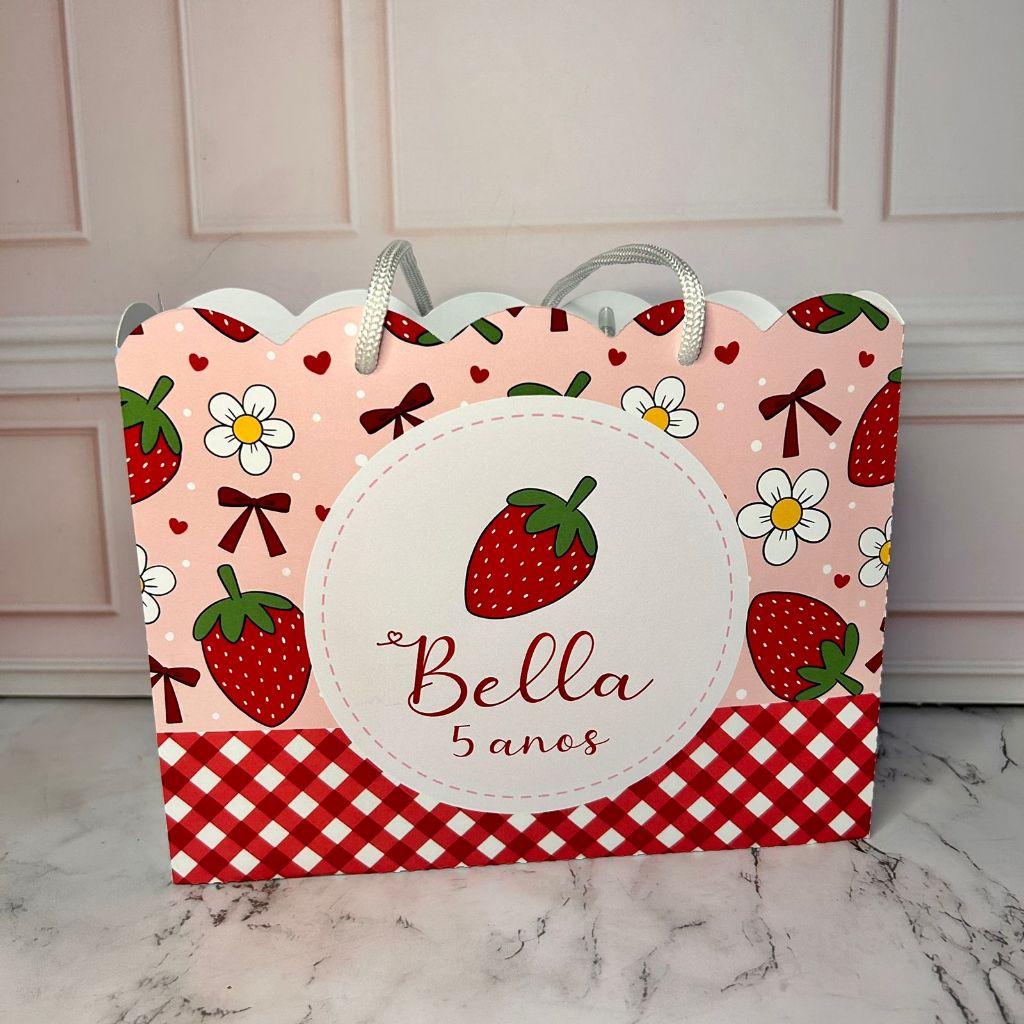 Sacolinhas Personalizadas M - Morango - PEGUE E MONTE em Oferta na Shopee