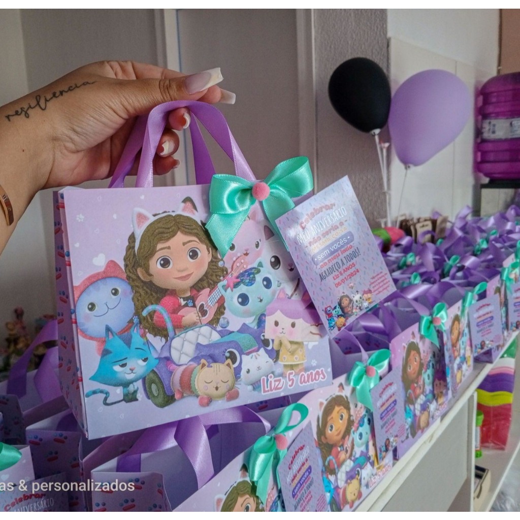 KIT 10/15/20 Sacolinhas Surpresas Festa Casa Mágica da Gabbys PREMIUM, Lembrancinhas, Aniversario, Personalizadas.