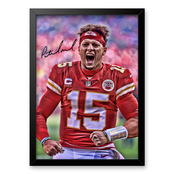 Quadro Patrick Mahomes e Tom Brady Futebol Americano - Kit com 2 Quadros