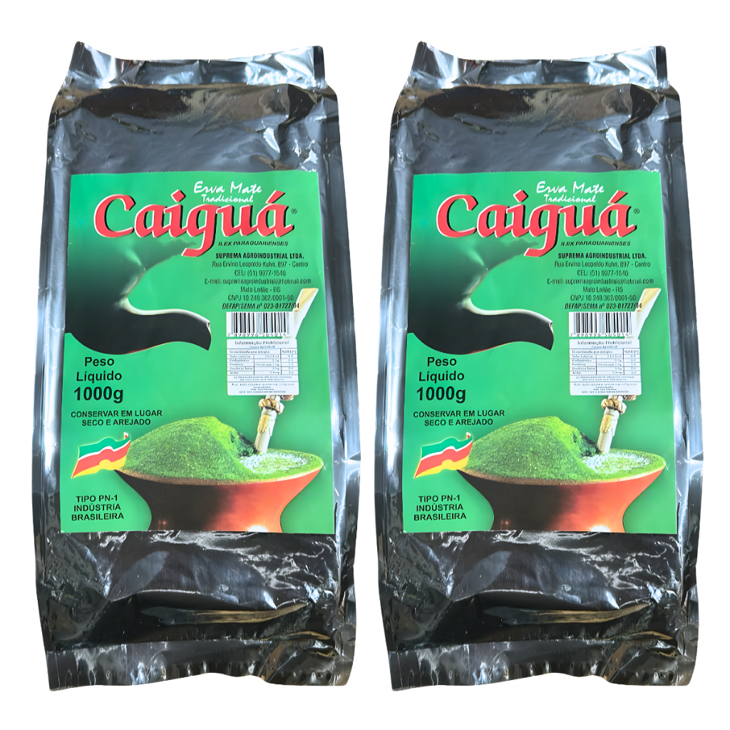 Erva Mate Tradicional Caiguá Paraguarienses Sem Açúcar 1Kg