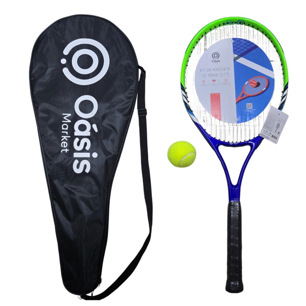 Kit De Jogo Com 1 Raquetes esportiva 1 Bola e 1 Bolsa Esporte Tênis Lazer