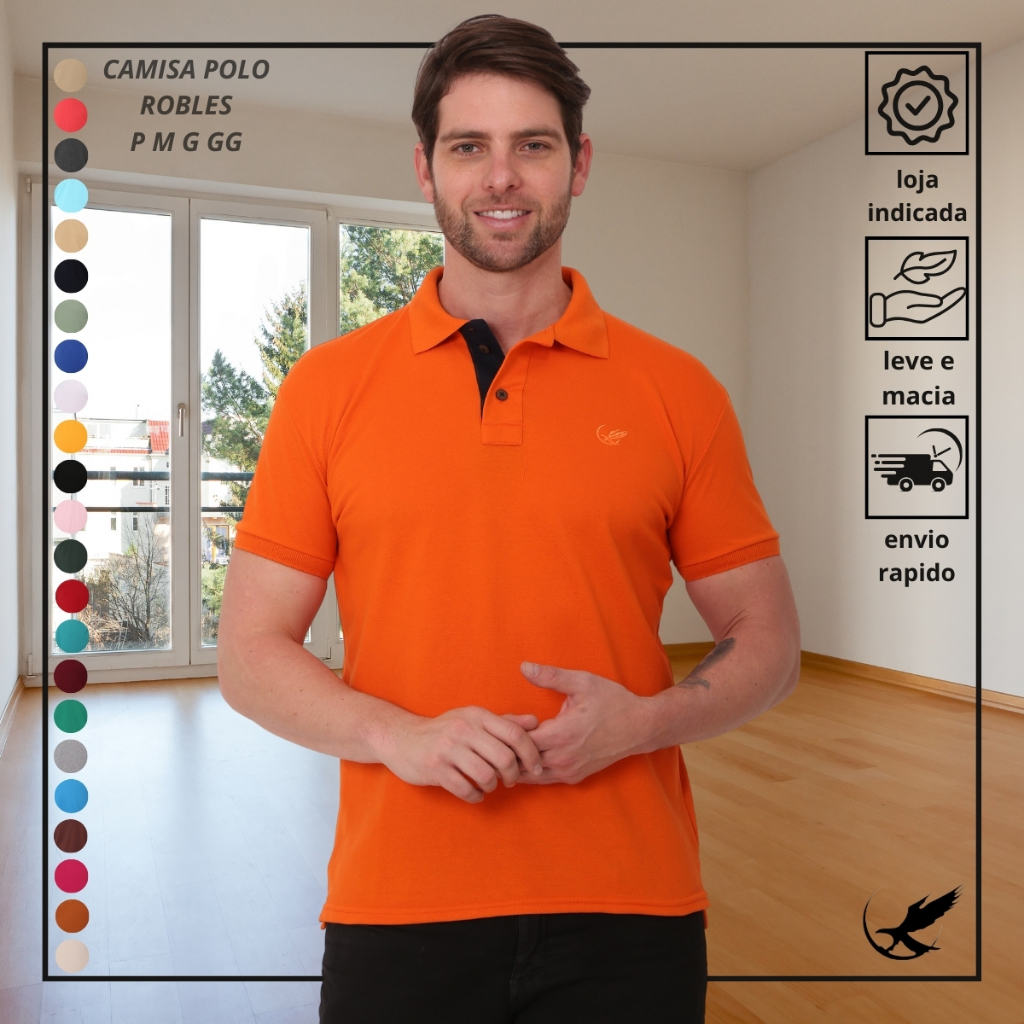 Camisa Gola Polo Masculina P M G GG Luxo Elegante em Oferta na Shopee