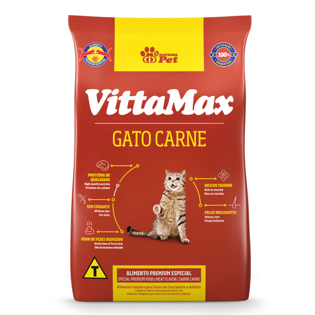 Ração Premium Especial Vittamax Gato Carne 1 Kg Matsuda Pet