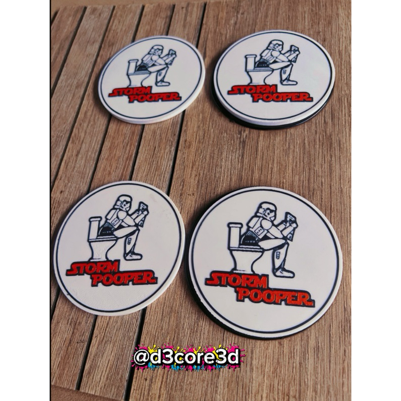 Kit 4 Descanso de Copos Stormtrooper(storm pooper) impressão 3D