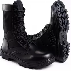 Coturno Bota Militar Masculino Tático De Couro Impermeável Reforçado Costurado Super Leve Macio e Solado Antiderrpante