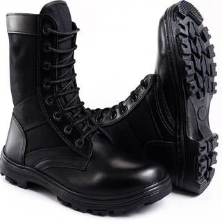 Coturno Bota Militar Masculino Tático De Couro Impermeável Reforçado Costurado Super Leve Macio e Solado Antiderrpante