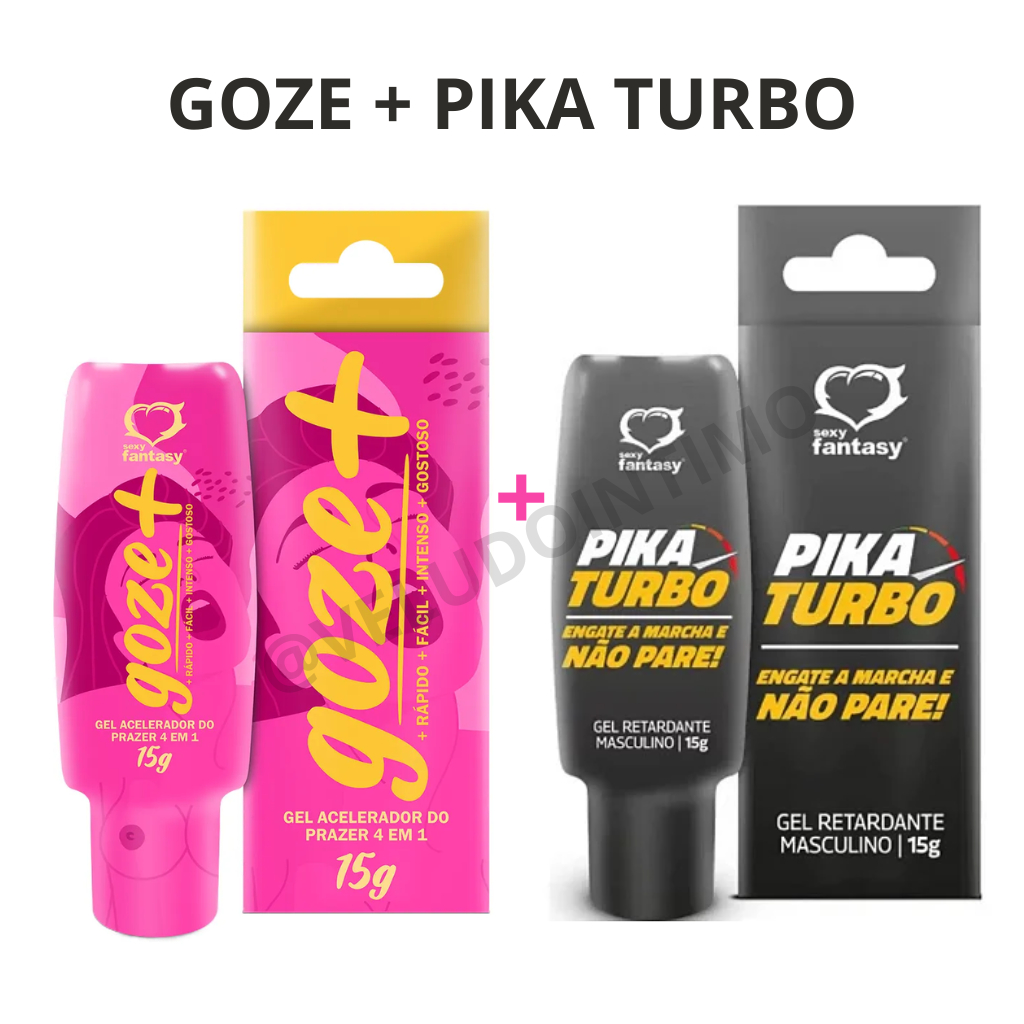 GOZE +  PRAZER FEMININO + PIKA TURBO GEL LUBRIFICANTE em Oferta na Shopee