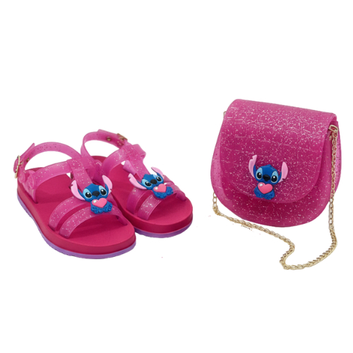Kit Sandália Infantil Menina Stith com Bolsinha Delicada Macia Elegante