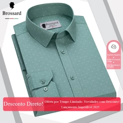 Camisa Social Masculina Algodão Premium - Slim Fit Manga Longa,Casual Elegante e Confortável