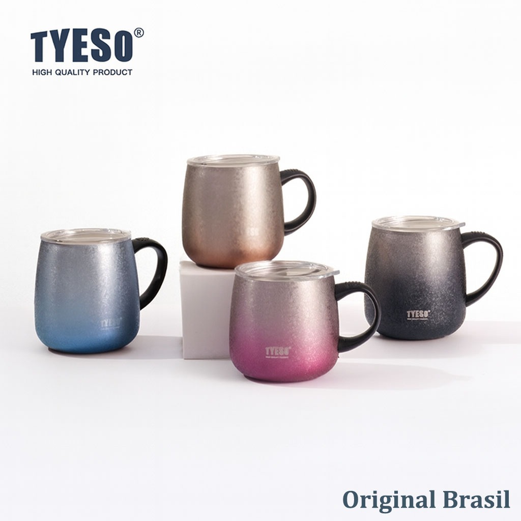 TYESO Caneca Térmica Copo de Caneca de Aço Inoxidável 355ml  Não Vaza Mantém Quente/Frio 12h em Oferta na Shopee