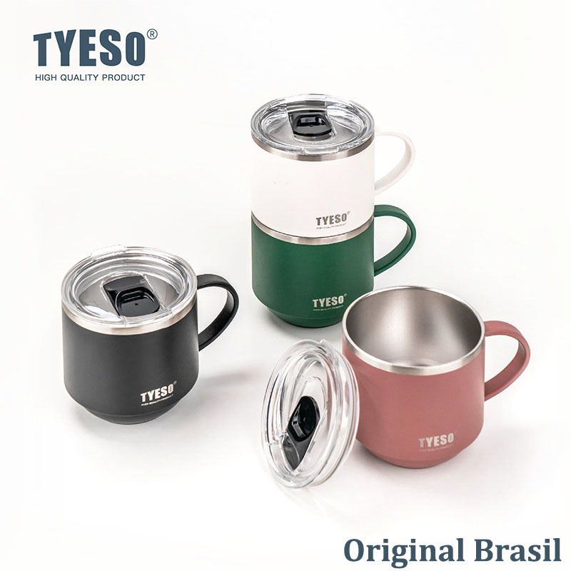 TYESO Copo Térmico a Vácuo para Café 330ml Mantém 4-8h Quente Leve e Antivazamento em Oferta na Shopee