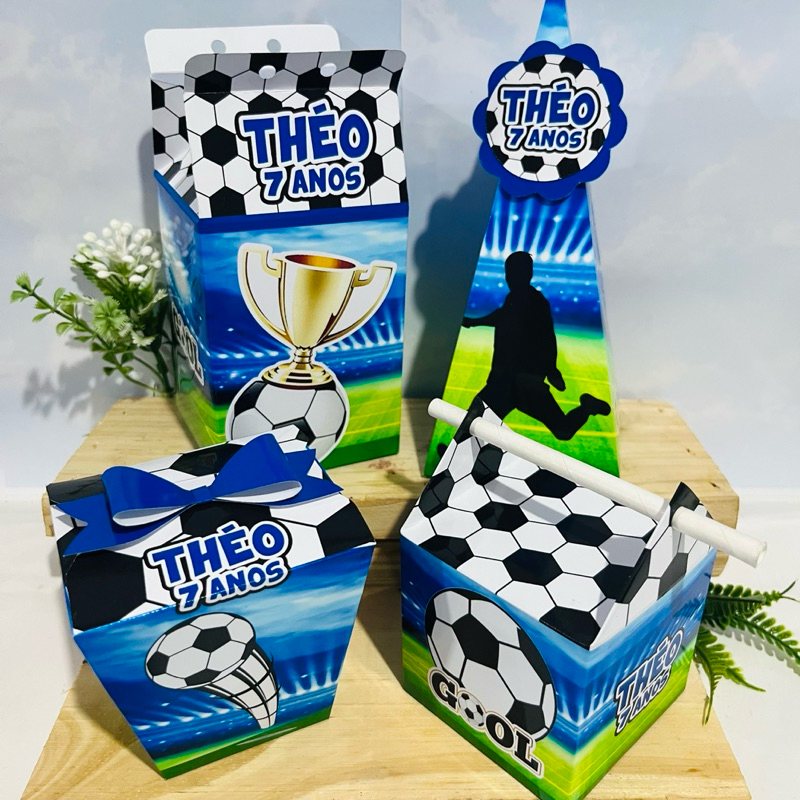 Kit Festa Personalizada  FUTEBOL - Caixinhas Personalizadas (PAPEL FOTOGRÁFICO 180G)