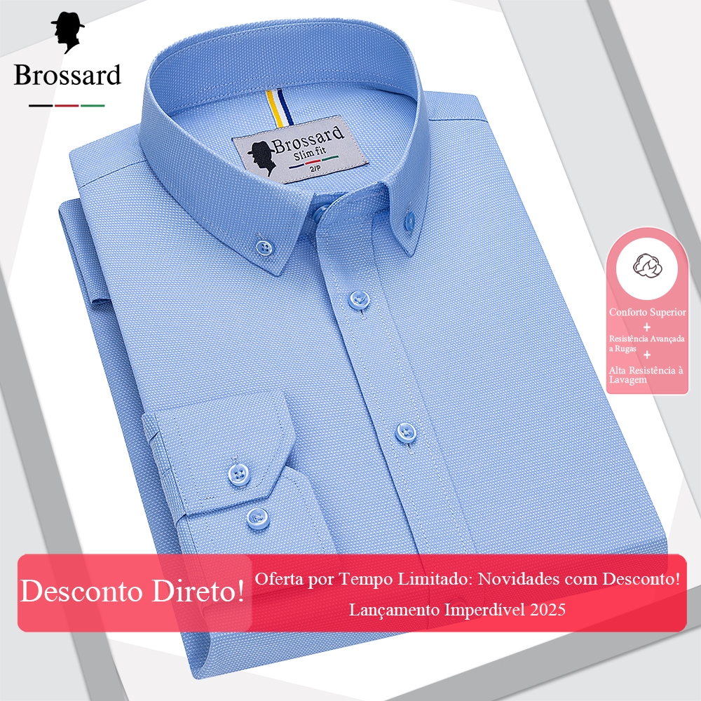 Kit 1/2 Camisa Social Masculina Premium Algodão Slim Fit Manga Longa,Casual e Elegante Frete Grátis em Oferta na Shopee